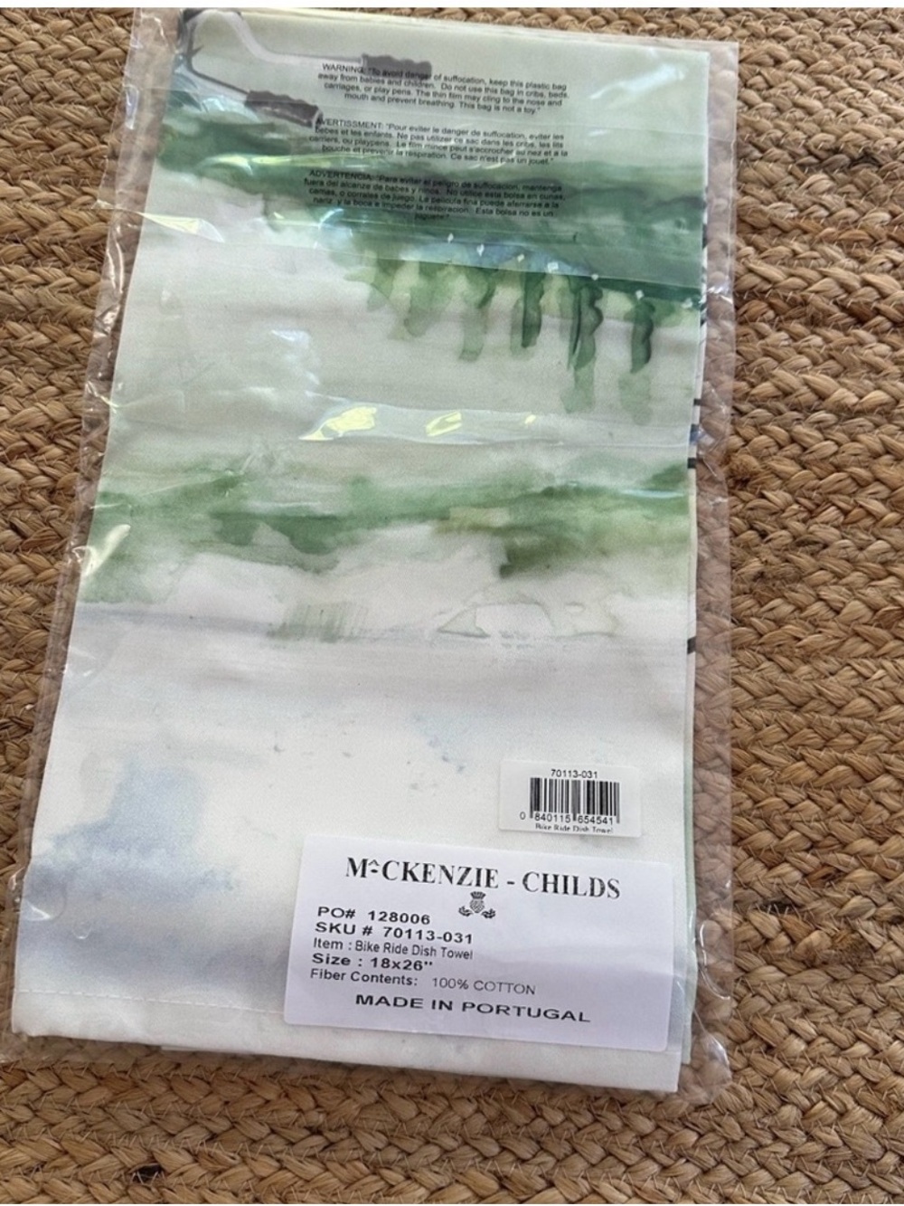 MacKenzie-Childs Bicycle Print Dish Towel - Picture 3 of 3